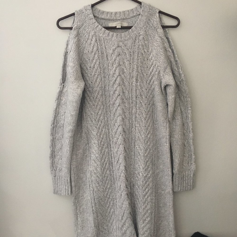 Loft Cold Shoulder Sweater Dress